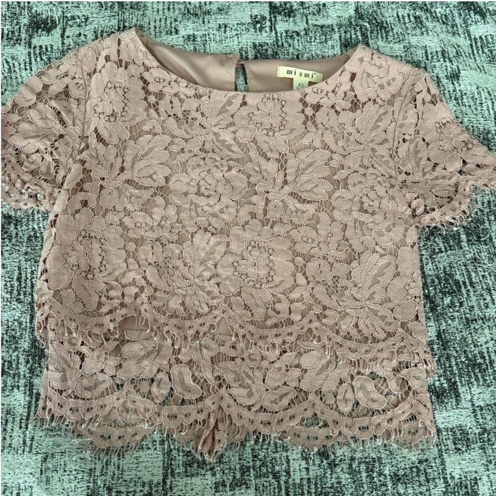 Miami Pink Lace Top Size XS